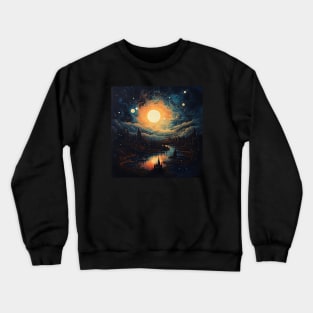 Cosmic Canvas: Whimsical Art Prints Featuring Abstract Landscapes, Galactic Wonders, and Nature-Inspired Delights for a Modern Space Adventure! Crewneck Sweatshirt